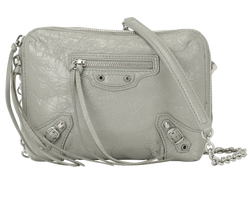Mini City Crossbody, Leather, Grey, 002123, S, 1*